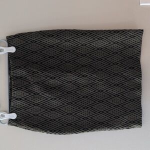Black and Olive Patterned Skirt